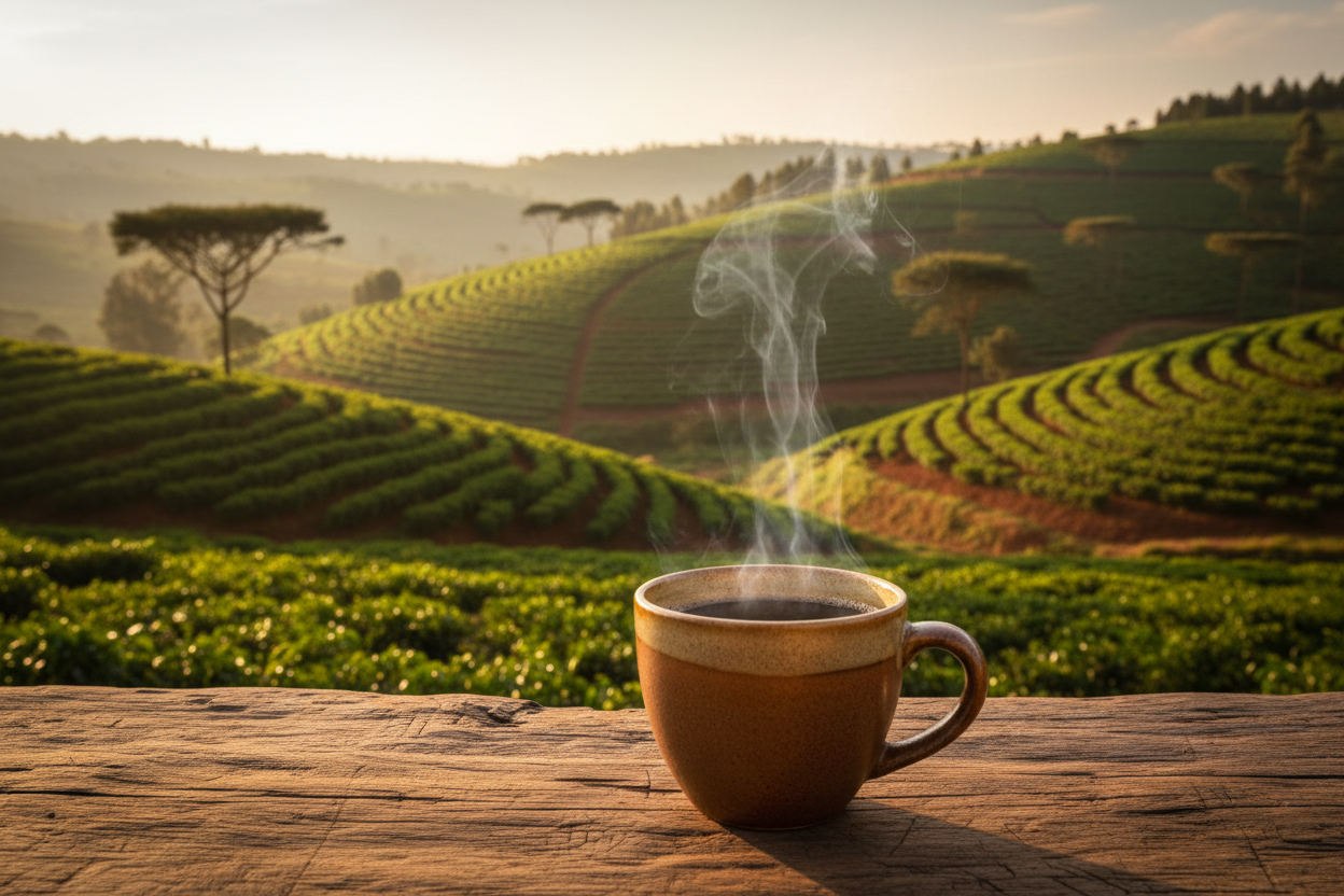 a cup of coffee in Kenya