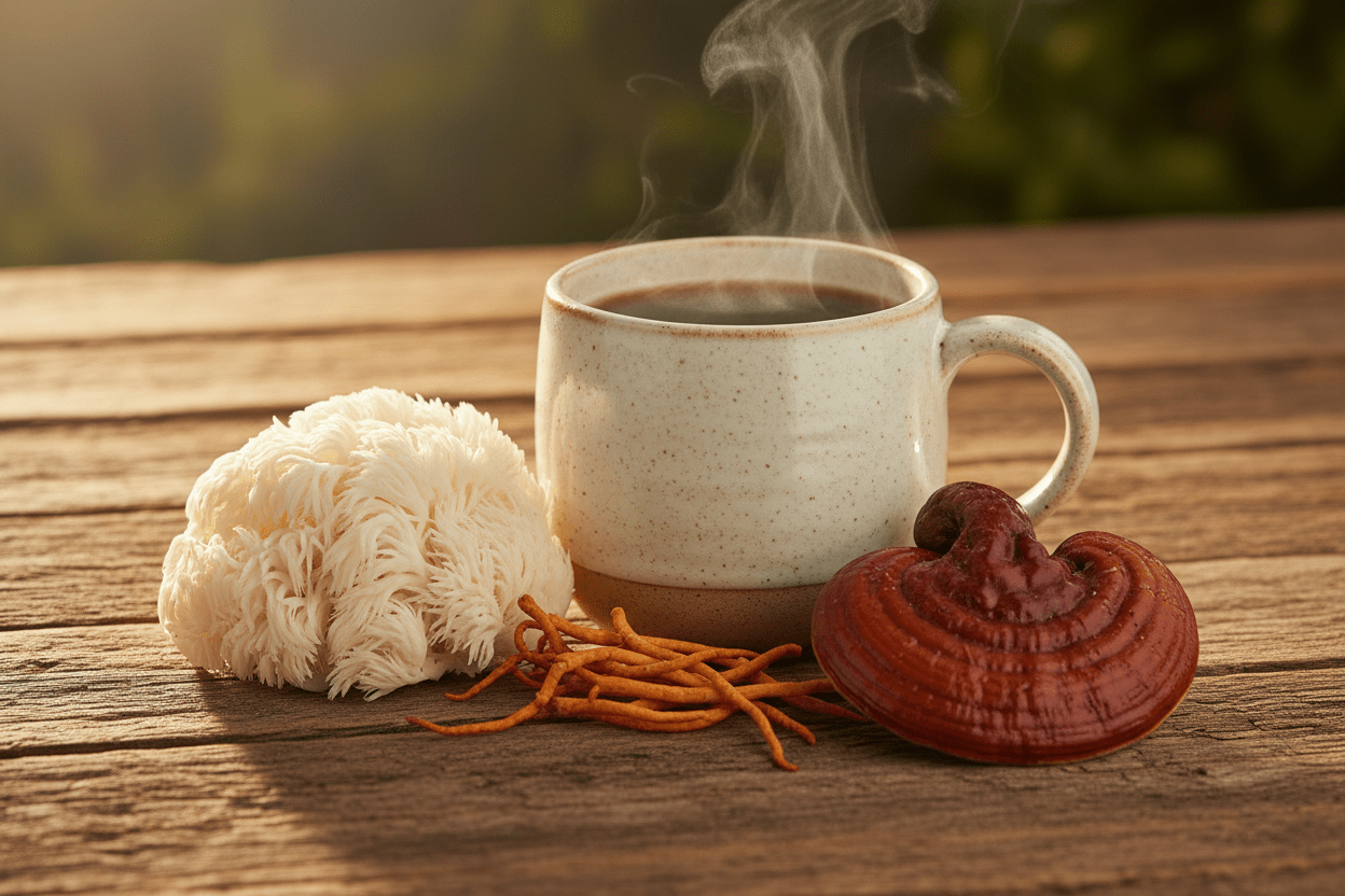 Medium Roast Coffee with Lion’s Mane, Cordyceps, and Reishi mushrooms - The Wardrakes' Coffee & Tea Company