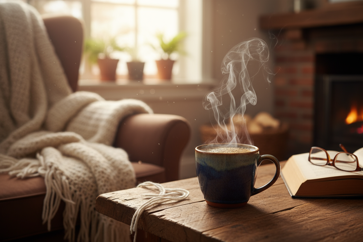 coffee in a cozy home
