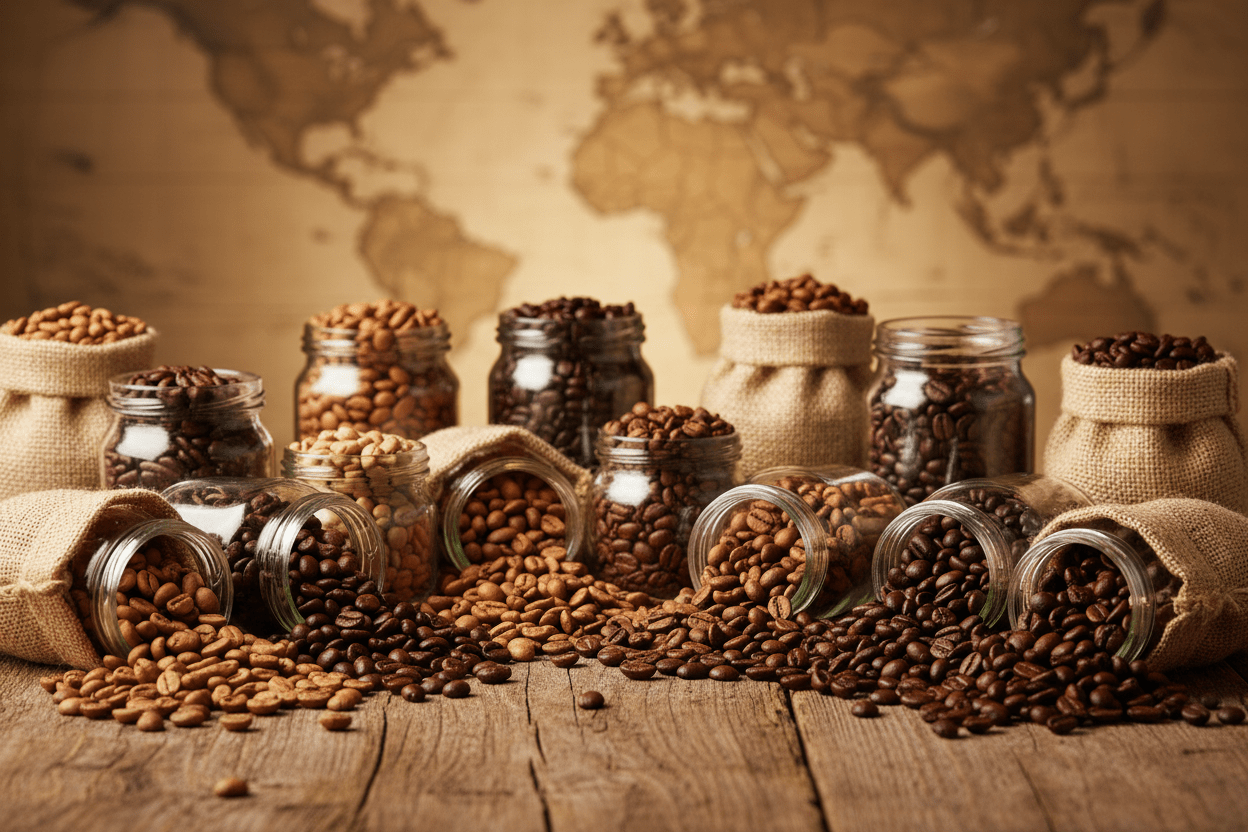 Best Sellers Sample Pack: 6Bean, Cowboy, Breakfast, Peru, Mexico, Bali - The Wardrakes' Coffee & Tea Company