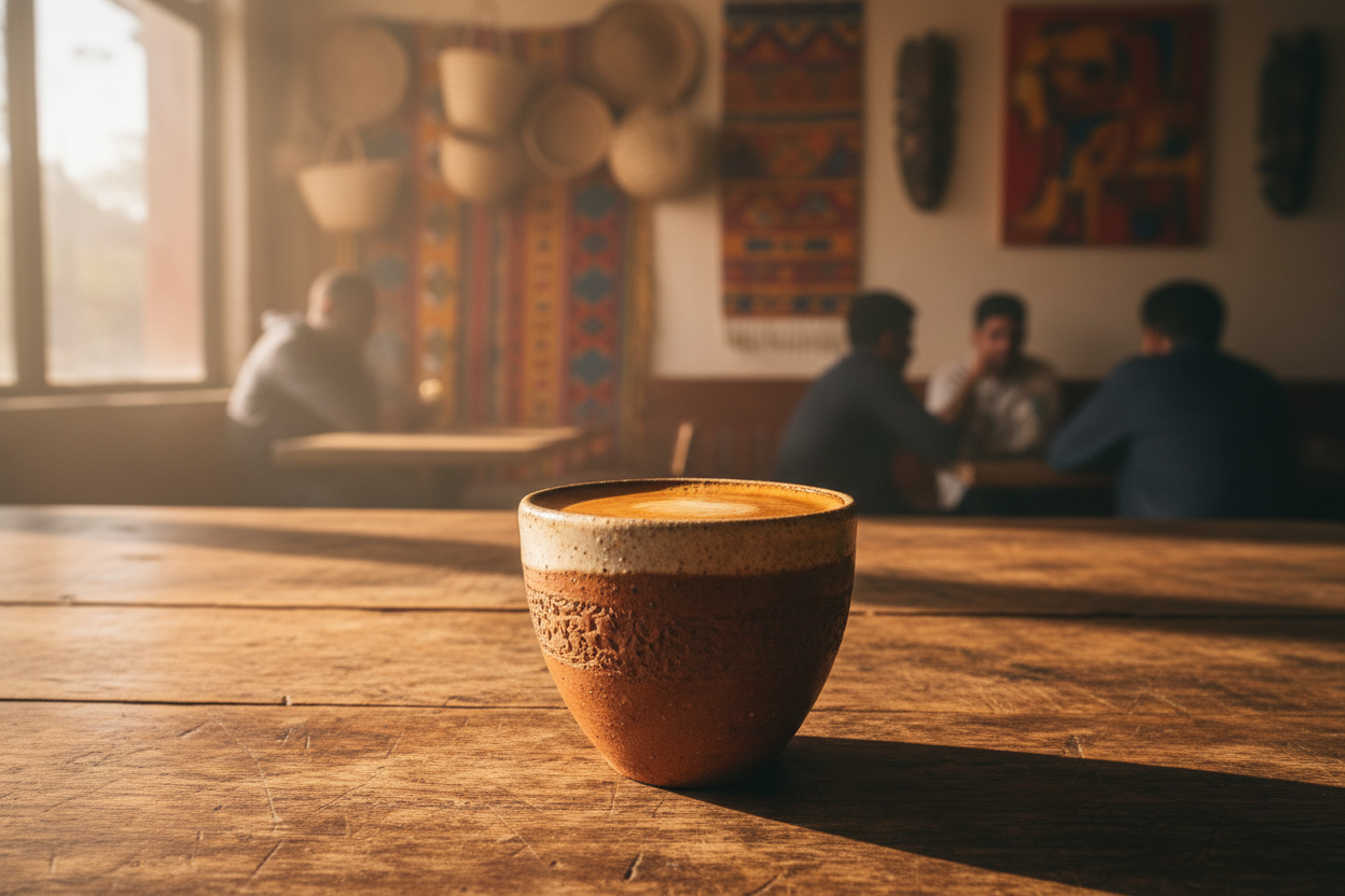 espresso in an african cafe