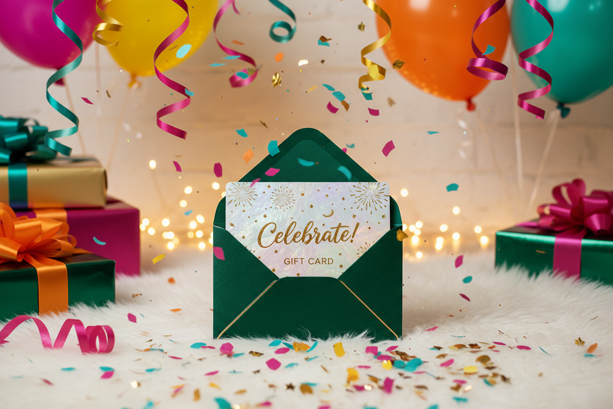 gift card in a celebration setting